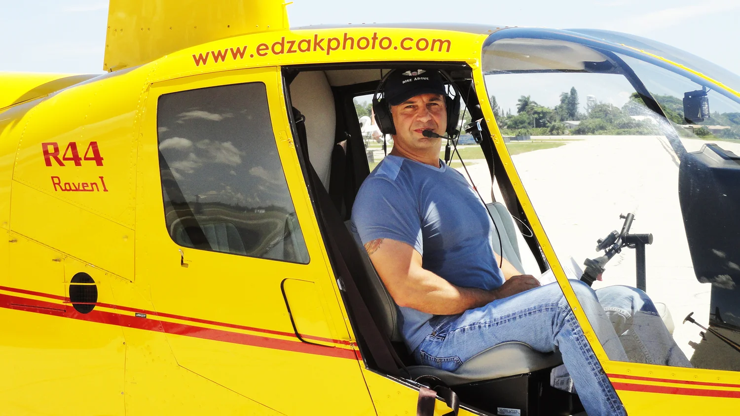 Ed Zakarian piloting the Robinson R44 Raven I